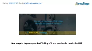 Best ways to improve your DME billing efficiency and collection in the USA