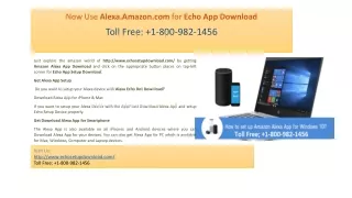 Alexa Echo setup app download  1-800-982-1456