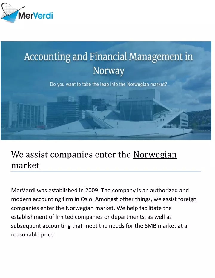 we assist companies enter the norwegian market