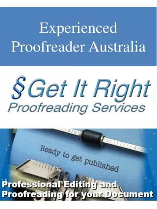 Experienced Proofreader Australia