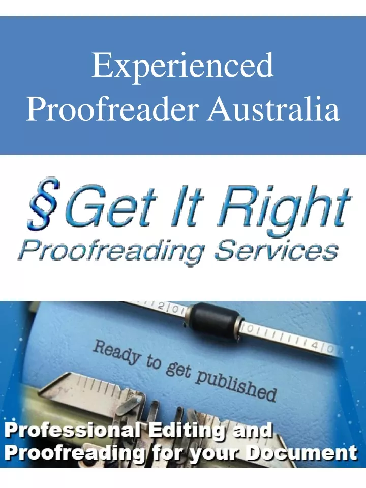 experienced proofreader australia