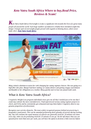 Keto Vatru South Africa Reviews "Where to Buy" Benefits & Side Effects (Website)!