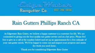 Rain Gutters Phillips Ranch CA