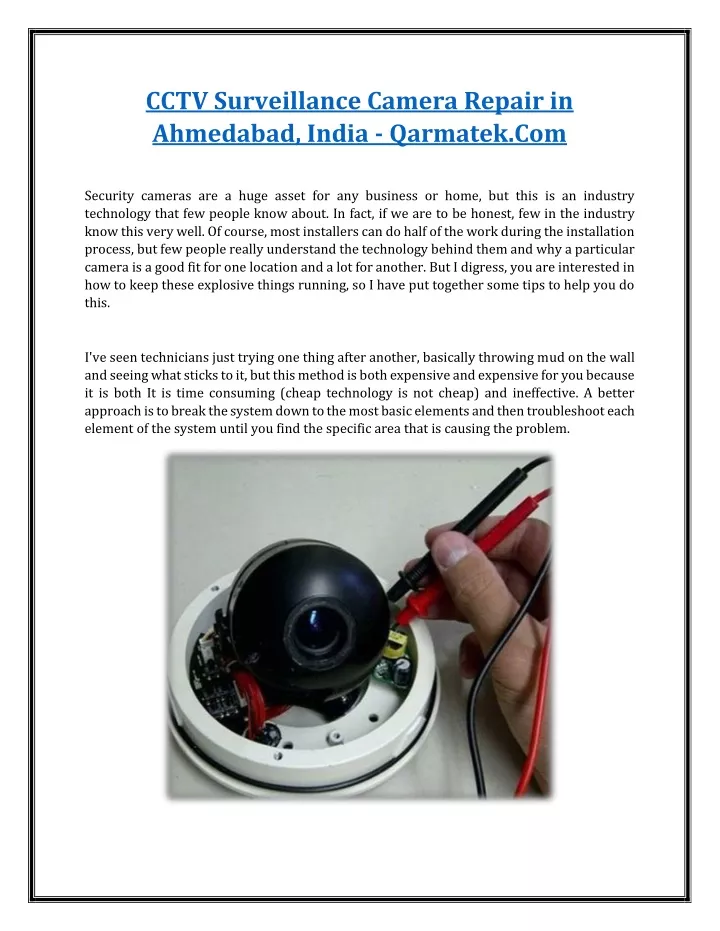 cctv surveillance camera repair in ahmedabad