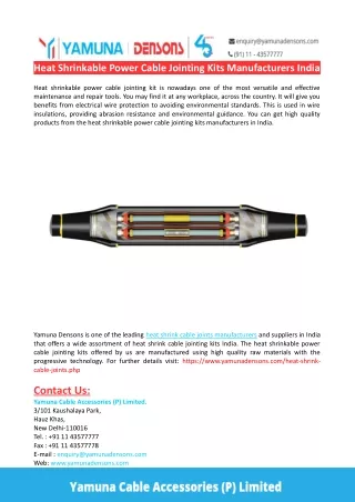 Heat Shrinkable Power Cable Jointing Kits