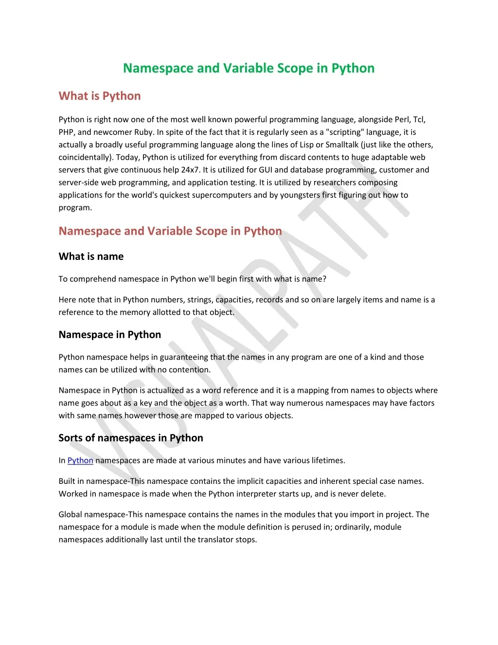 PPT - Namespace and Variable Scope in Python PowerPoint Presentation ...