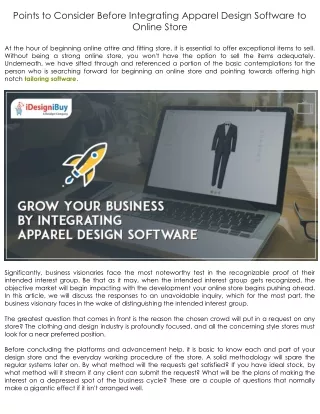 Points to Consider Before Integrating Apparel Design Software to Online Store