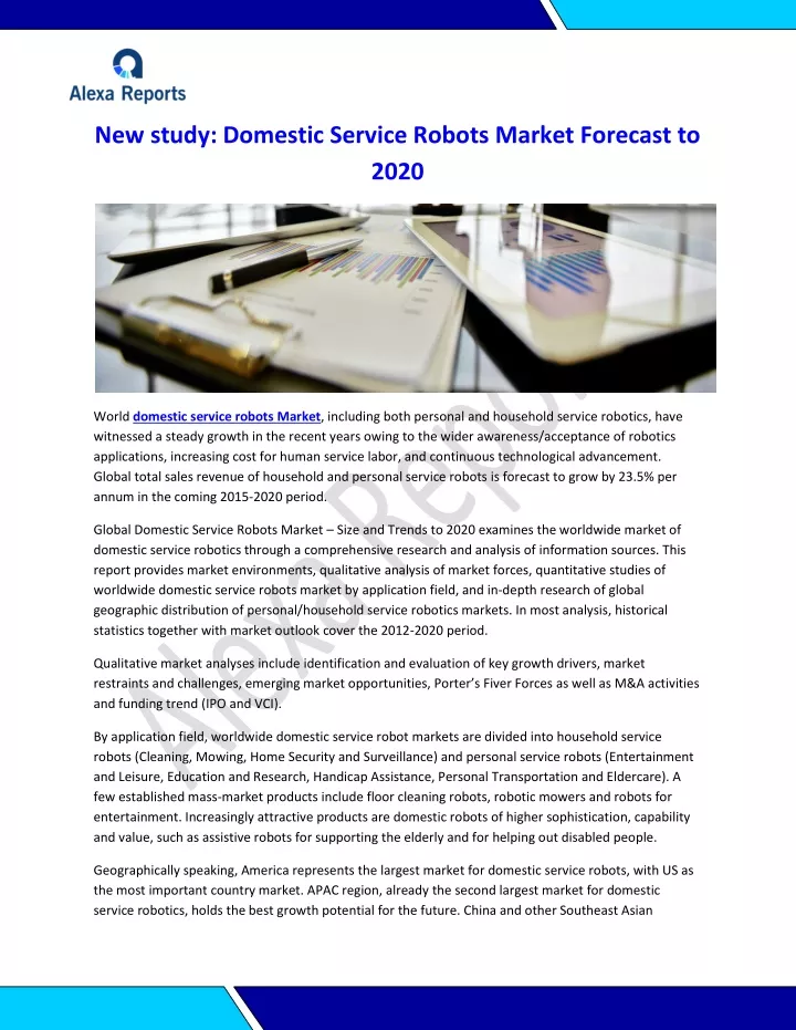 new study domestic service robots market forecast