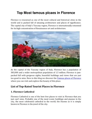 Top Most famous places in Florence