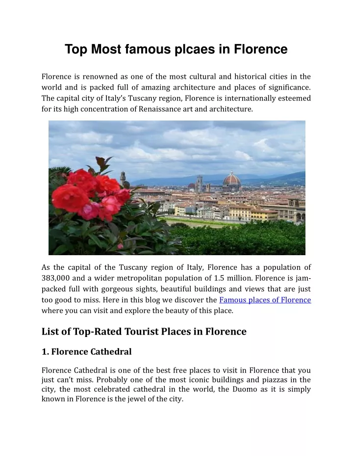 top most famous plcaes in florence florence