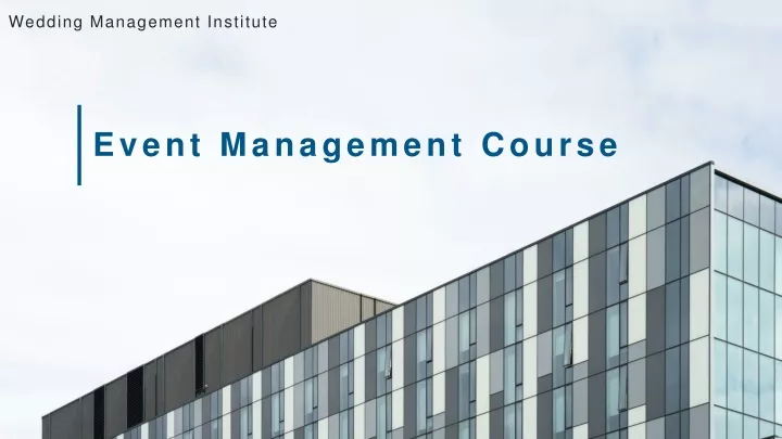 event management course