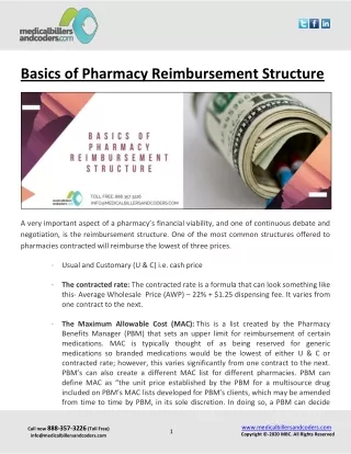 Basics of Pharmacy Reimbursement Structure