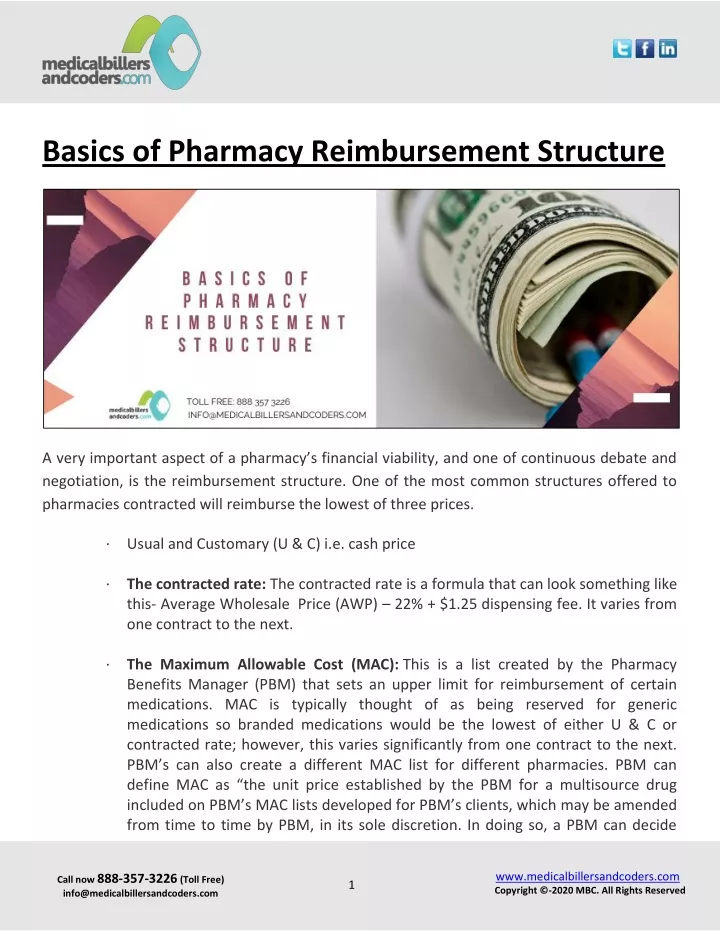 basics of pharmacy reimbursement structure