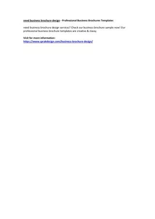 need business brochure design professional