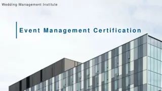 Event Management Certification - WMI
