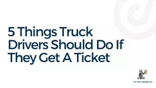 5 Things Truck Drivers Should Do If They Get A Ticket