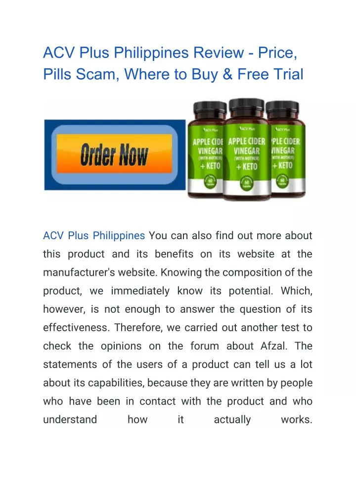 acv plus philippines review price pills scam