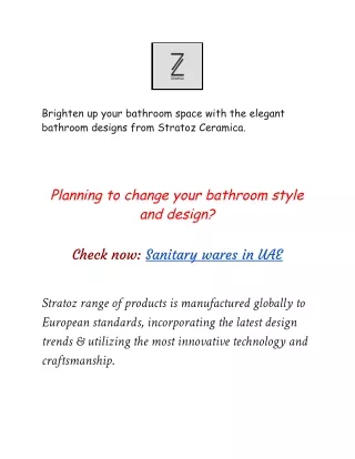 Luxury bathroom products in UAE