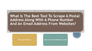 What Is The Best Tool To Scrape A Postal Address Along With A Phone Number And An Email Address From Websites?