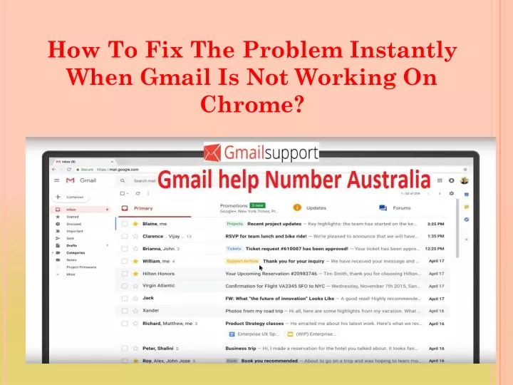 how to fix the problem instantly when gmail