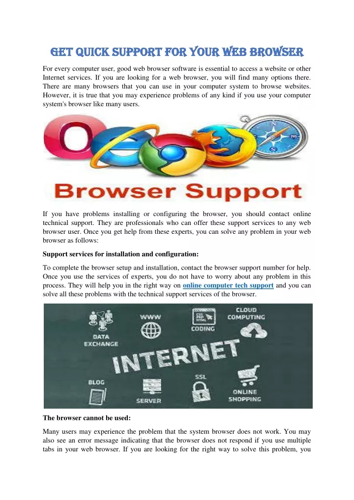 get quick support for your web browser get quick