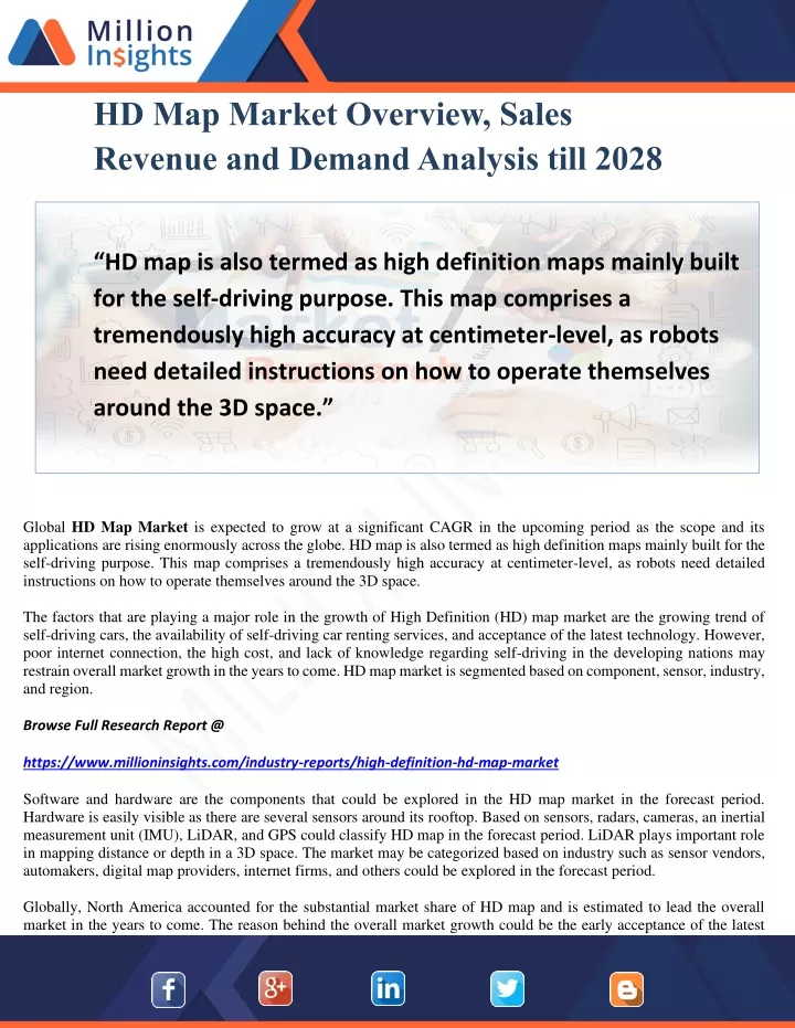 hd map market overview sales revenue and demand