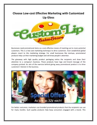 Choose Low-cost Effective Marketing with Customized Lip Gloss