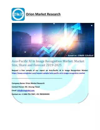 Asia-Pacific AI in Image Recognition Market: Market Size, Share and Forecast 2019-2025