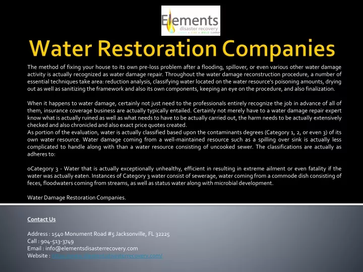 water restoration companies
