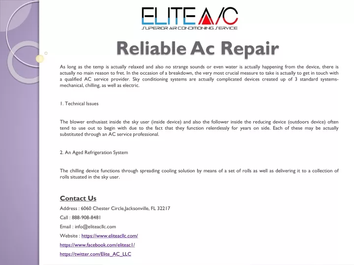 reliable ac repair