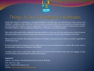 Things To Do In Bridgetown Barbados