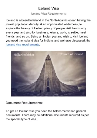 Iceland Visa for Indians