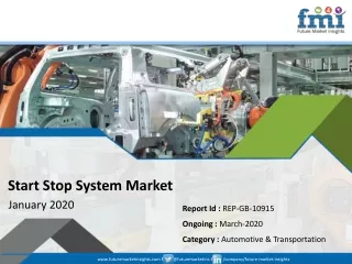 Global Start Stop System Market to Exhibit Steadfast Expansion During 2019 - 2029