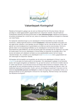 vakantiepark koningshof