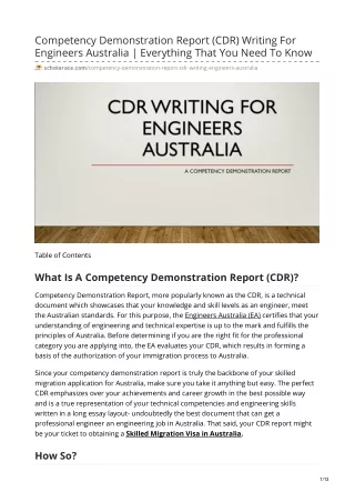 Competency demonstration report cdr writing for engineers australia