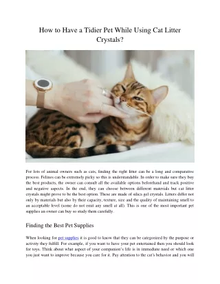 how to have a tidier pet while using cat litter