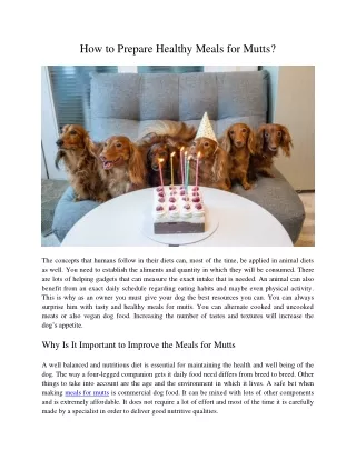 how to prepare healthy meals for mutts