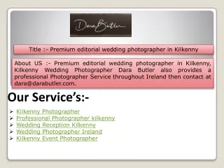 Premium editorial wedding photographer in Kilkenny