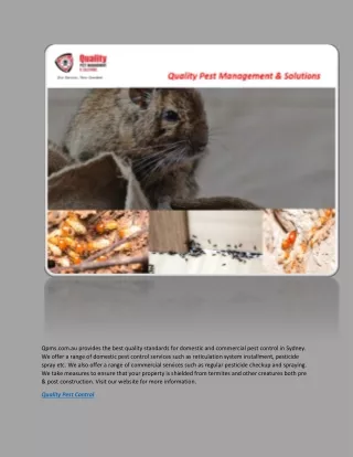 Sydney | Pest Control Services