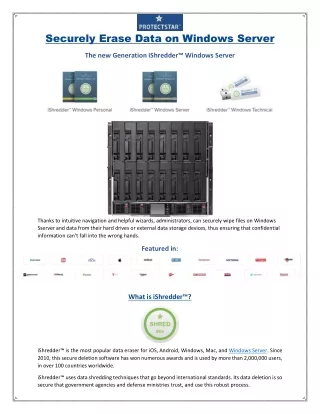 securely erase data on windows server