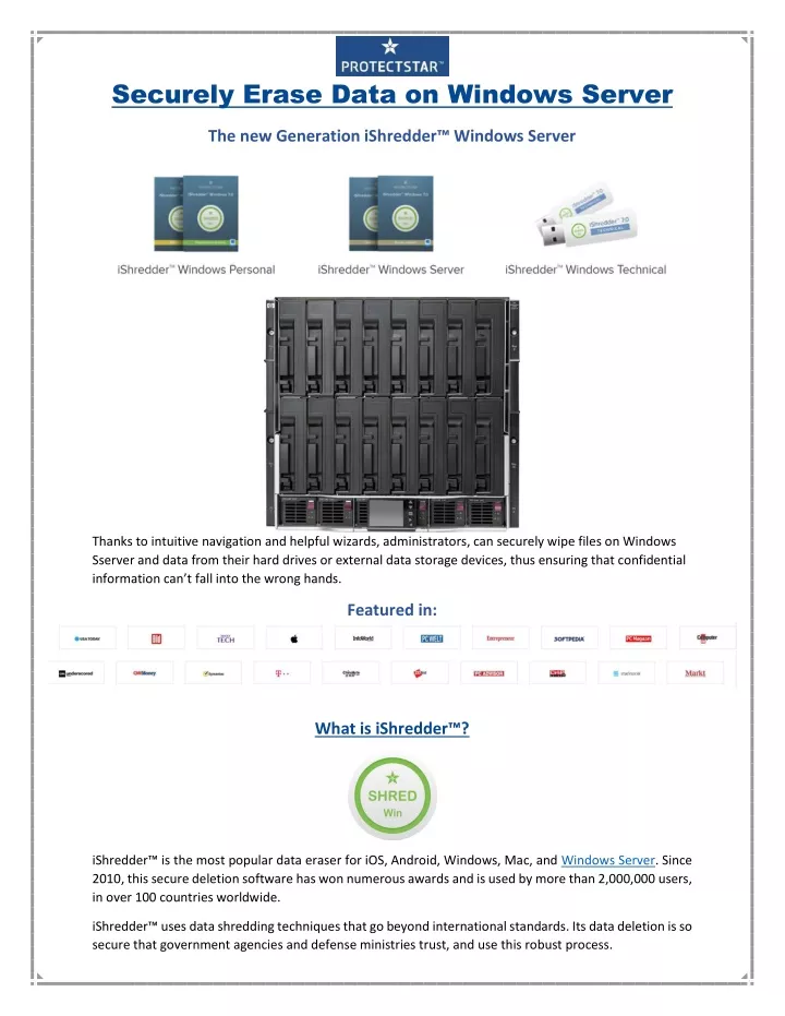 securely erase data on windows server