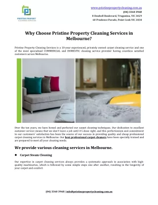 Why Choose Pristine Property Cleaning Services in Melbourne