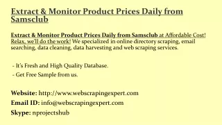extract monitor product prices daily from samsclub