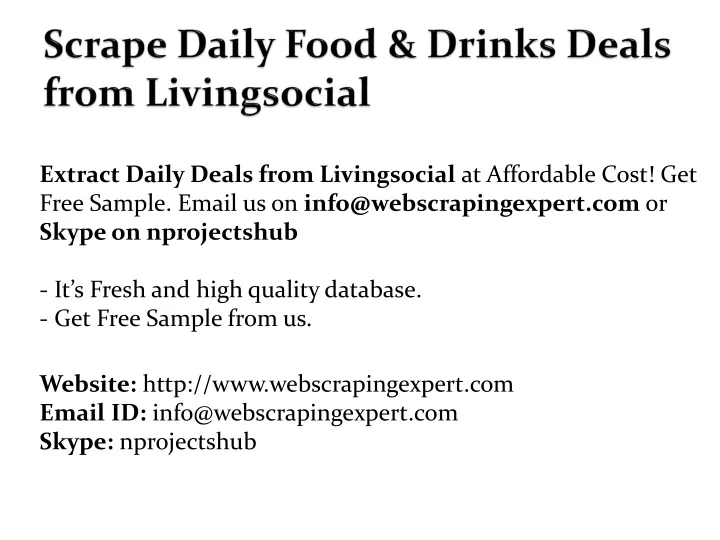 scrape daily food drinks deals from livingsocial