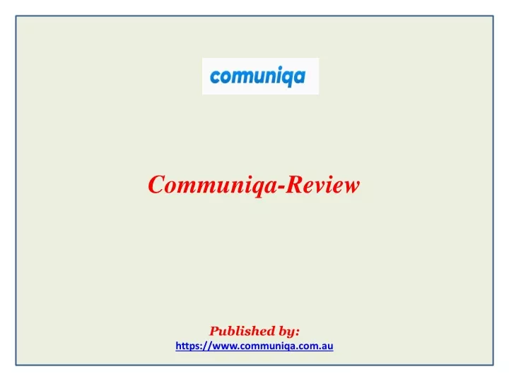 communiqa review published by https www communiqa com au