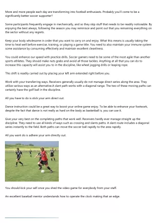 Want To Understand More About Soccer? Now's Your Opportunity!