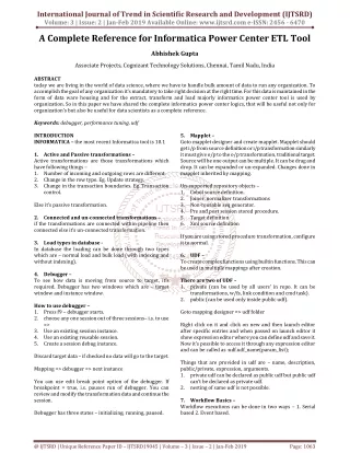 A Complete Reference for Informatica Power Center ETL Tool