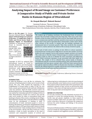 Analysing Impact of Brand Image on Customer Preference A Comparative Study of Public and Private Sector Banks in Kumaun