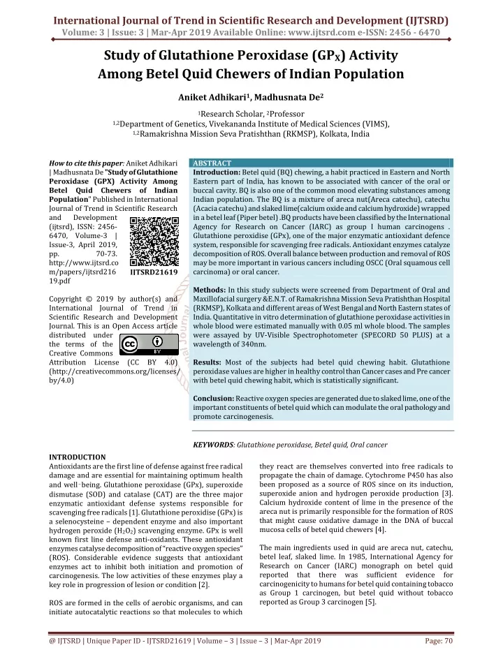 international journal of trend in scientific