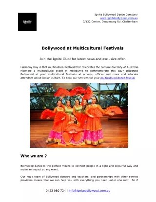 Bollywood at Multicultural Festivals